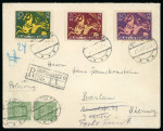 Stamp of Olympics » 1936 Berlin » Vignettes 1935 (Nov 25) Envelope with set of three Poland fund raising labels for the 1936 Games