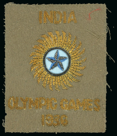 Stamp of Olympics » 1936 Berlin » Other Memorabilia 1936 Berlin India team patch with gilt and silvered thread