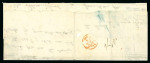 Stamp of Great Britain » 1854-1900 Postal History of the Perforated Line Engraved and Surface Printed Issues 1862 (Feb 4) Letter sheet sent registered from Norwich to Calcutta bearing strip of three 6d lilac 