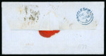 Stamp of Great Britain » 1841 2d Blue 1852 (Oct 2) Lettersheet sent registered from London to Macclesfield bearing 1841 2d blue pl. 4 DG-DH pair,