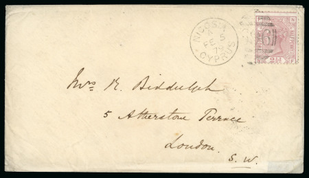Stamp of Cyprus » British Post Offices 1879 (Feb 5) cover from NICOSIA to London ex Biddulph