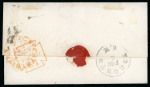 Stamp of Great Britain » 1854-1900 Postal History of the Perforated Line Engraved and Surface Printed Issues 1857 (16 Jan.) wrapper sent registered to St. Catharines Canada West