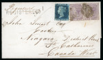 Stamp of Great Britain » 1854-1900 Postal History of the Perforated Line Engraved and Surface Printed Issues 1857 (16 Jan.) wrapper sent registered to St. Catharines Canada West