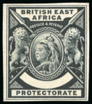 Stamp of Kenya, Uganda and Tanganyika » British East Africa 1896 De La Rue small format definitive colour trial with blank value tablet in black on wove paper