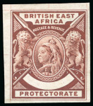 Stamp of Kenya, Uganda and Tanganyika » British East Africa 1896 De La Rue small format definitive colour trial with blank value tablet in chocolate (colour of issued 2a)