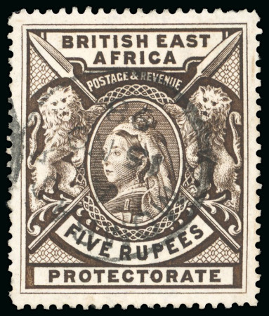 Stamp of Kenya, Uganda and Tanganyika » British East Africa 1897-1903 De La Rue large format used selection incl. 5R