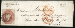 Stamp of Great Britain » 1847-54 Embossed 1853 (Feb 28) Entire (side flaps missing) to Paris, bearing 1847-54 Embossed 10d brown