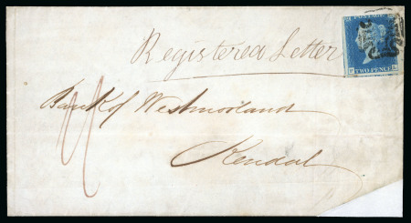 Stamp of Great Britain » 1840 2d Blue (ordered by plate number) 1842 (Jun 4) wrapper from Huddersfield to Kendal endorsed