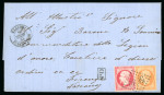 Stamp of Egypt » French Post Offices 1887 (April 18) Cover from the French post office in Alexandria Egypt to Tuscany 80c carmine and 40c orange