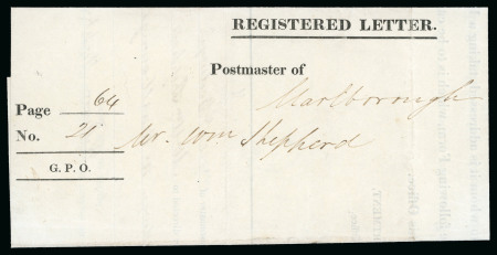 Stamp of Great Britain » Postal History 1841 (May 11) White wrapper used to carry a Registered Letter from London to Bedwin
