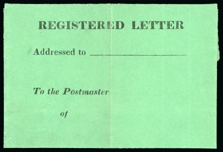 Stamp of Great Britain » Postal History 1830s Essay or proof of the Registered Letter green wrapper 