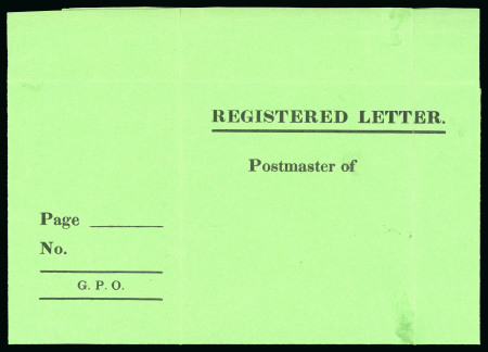 Stamp of Great Britain » Postal History 1842 (c.) Registered Letter wrapper, unused, with design showing "GPO" on the address panel (2nd type)