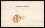 Stamp of Austria 1860 (Dec 9) Registered printed press report from Trieste franked with 3kr green to front, and 5kr red to back