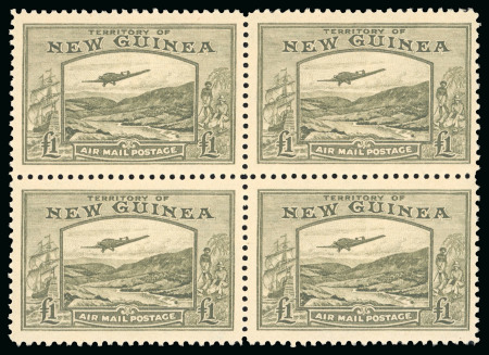 Stamp of New Guinea 1939 1/2d to £1 set of 14 in mint n.h. blocks of four,