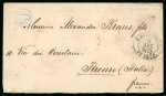 Stamp of Russia » Russia Imperial 1866 Fifth Issue Arms on horizontally laid paper (St. 17-22) 1875 (Aug 6) Cover to Florence franked with a strip of five and three singles of the fifth issue Arms 1k black-yellow 