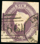 Stamp of Great Britain » 1847-54 Embossed 1847-54 6d purple, clear margins all round, used 