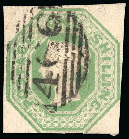 Stamp of Great Britain » 1847-54 Embossed 1847-54 1/- pale green, just touched to clear margins, used