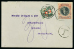 Stamp of Barbados 1920-27 Lot of five covers, sent to Switzerland, all underpaid and postage due stamps applied upon arrival