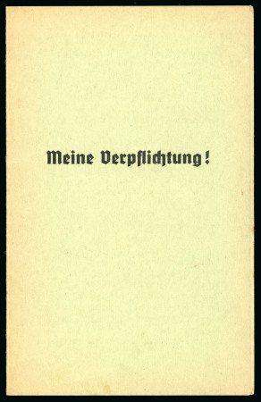 Stamp of Olympics » 1936 Berlin » Documents, Programmes, Tickets, etc. "Meine Verpflichtung!" ("My Obligation") booklet belonging to Helmut Berthold, gold medal winner in men's handball