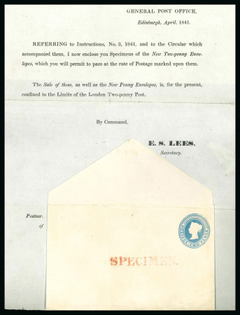 Stamp of Great Britain » Postal Notices A notice to all post masters, sent by ES lees from the General post office Edinburgh dated April 1841