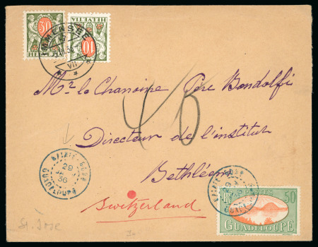 Stamp of Colonies françaises » Guadeloupe 1924-1937, Sélection de 4 lettres chacune envoyée