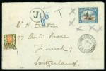 Stamp of British Guiana 1918-38 Selection of four covers underpaid to Switzerland, two from British Guiana, one Trinidad, one Bahamas 