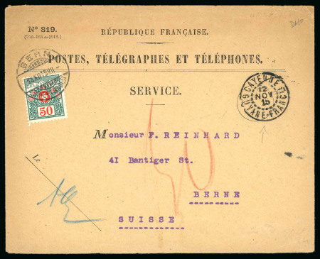 Stamp of Colonies françaises » Guyane française 1915, Enveloppe de Service à en-tête Postes, Télégraphes