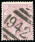 Stamp of Cyprus » British Post Offices 1878-80 2 1/2d rosy-mauve pl. 10, 11, 12, 13 and 14, cancelled by the "942" Larnaca,
