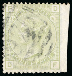 Stamp of Cyprus » British Post Offices 1878-80 4d sage-green pl. 16 DF, cancelled by the "975" Limassol, rare usage