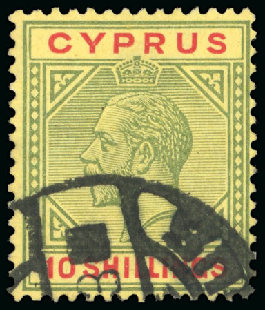 Stamp of Cyprus » King George V Issues 1921-23 10s green and red, used, fresh colour, fine used example.