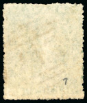 Stamp of Grenada 1861-62 1d blue-green, no wmk, rough perf 14 to 16, no wmk, three used examples, cancelled by the A15