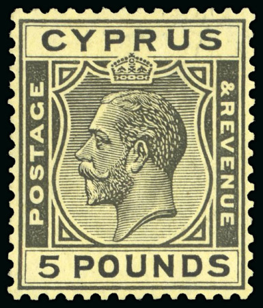 Stamp of Cyprus » King George V Issues 1924-28 Full set of 22 stamps, George V S.G. 102-122, including £5 black yellow, mint, original gum, lightly hinged