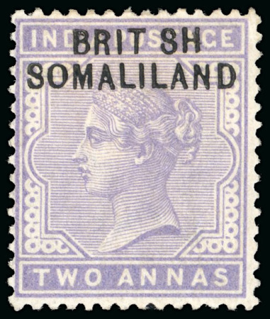Stamp of Somaliland Protectorate 1903 2a pale-violet, overprint error "BRIT SH", mint, super colour, nicely centred, original gum,