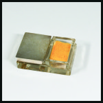 Stamp of Stamp Boxes 1908 Silver & glass stamp box and damping well, with hinged lid and double stamp compartment