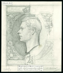 Stamp of Great Britain » King George VI 1940 Stamp Centenary group of six original sketches and ink drawings of unadopted designs by the well-known British stamp designer H. Nelson