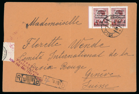 Stamp of Italy » Foreign Occupations of Italian Territories or Under Italian Sovereignty » German Occupation of Montenegro One of the very few non-philatelic covers recorded paying the correct rate, franked by pair of 4L on 3d