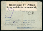 Stamp of Italy » Foreign Occupations of Italian Territories or Under Italian Sovereignty » German Occupation of Montenegro Italian Partisan in the "Garibaldi" Div. with Transadriatic censorship