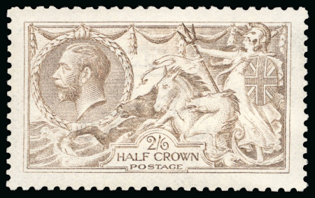 Stamp of Great Britain » King George V » 1913-19 Seahorse Issues 1915 2s 6d pale sepia brown, seahorse, De La Rue printing, mint n.h., well positioned