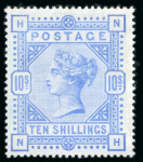 Stamp of Great Britain » 1855-1900 Surface Printed » 1883-84 & 1888 High Values 1884 10s ultramarine on blued paper, mint, very fresh colour, well positioned, extraordinarily rare 