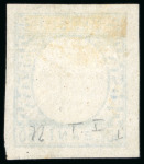 Stamp of Romania » 1872 Prince Carol I - Perforated 1872 Trial Proof of the 50b pale-blue, without the head-plate, void central vignette, imperforate,