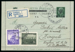 Stamp of Italy » Foreign Occupations of Italian Territories or Under Italian Sovereignty » German Occupation of Ljubljana (Laibach, Lubiana) 1945 1L on 25c overprinted stationery card upfranked with 1945 50c and 1L