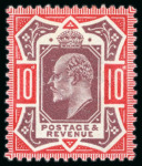 Stamp of Great Britain » King Edward VII » 1911-13 Somerset House Issues 1913 10d dull reddish-purple and aniline pink, mint, hinge remains, fresh stamp 