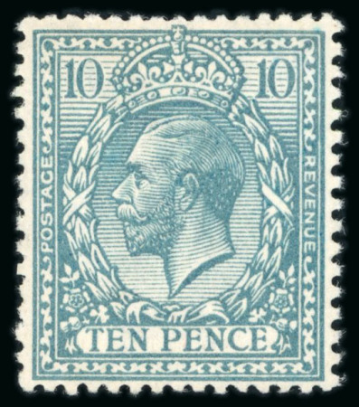 Stamp of Great Britain » King George V » 1912-24 Profile Head Issues 1912-24 10d turquoise-blue with inverted royal cypher wmk, mint n.h.
