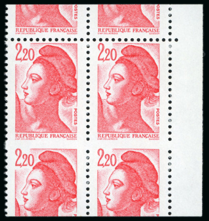 Stamp of France » Émissions à partir de 1900 1985, Liberté de Gandon, Y&T n°2376, Bloc de 4 **
