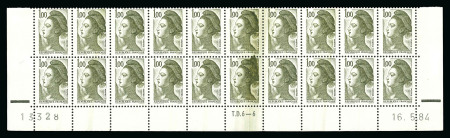 Stamp of France » Émissions à partir de 1900 1982, Liberté de Gandon, Lot de 4 blocs ou morceaux