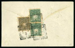 Stamp of Kenya, Uganda and Tanganyika » British East Africa 1893 (Apr 28) Envelope to Zanzibar with 1890-95 1a vert. pair and 1/2a on reverse tied by Mombasa squared circle ds