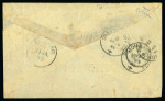Stamp of Kenya, Uganda and Tanganyika » British East Africa 1894 (Mar 28) Printed envelope to India with 1890-95 2a 1/2a tied by Lamu squared circle ds