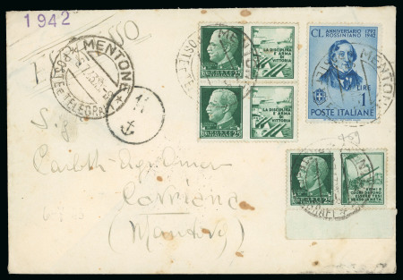 Stamp of Italy » Italian Occupations WWII » France 1943 Express cover from a seaman in Menton