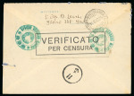 Stamp of Italy » Italian Occupations WWII » France 1943 War propaganda registered envelope from Menton with scarce cds