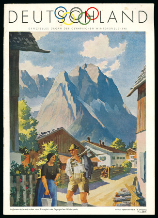 Stamp of Olympics » 1940 Garmisch-Parternkirchen (Cancelled) "Deutschland" magazine, "Official organ for the Olympic Winter Games 1940", two copies dated Aug and Sep 1939